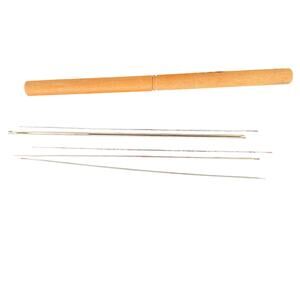 Vintage Wooden Knitting Needle Case With Metal  Needles Haberdashery Collectible